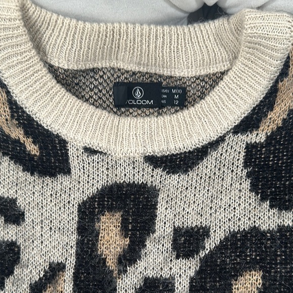 Volcom Black and Tan Crew Neck Sweater with Bold Animal Print - Picture 4 of 5
